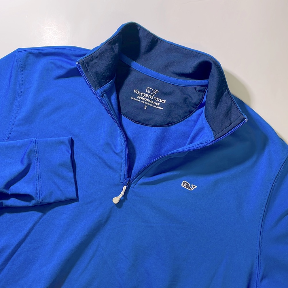 Vineyard Vines Men's Blue Zip Up Sweater